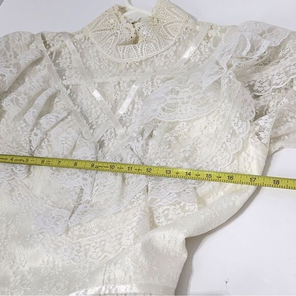 Jessica McClintock Wedding Dress Lace Prairie Dress size 9 - Picture 8 of 16